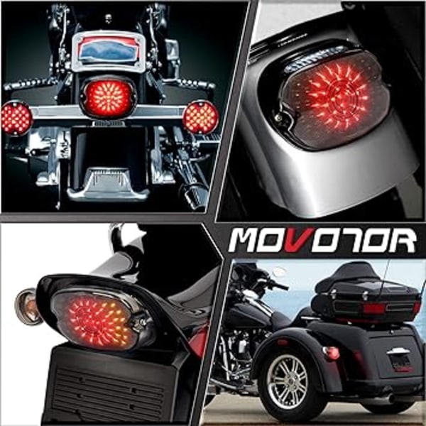 Led bakljus LED broms blinkers bakljus lågprofil rökt bakljus kompatibel med Harley Davidson Dyna Sportster 883 1200 Road King