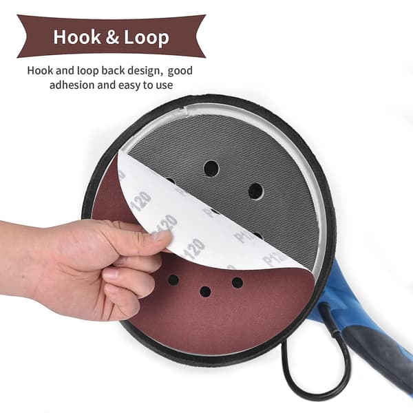 228mm Sanding Discs 10pcs, 9 Inch Hook And Loop Sandpaper, 8 Hole Sander Paper Grit 240