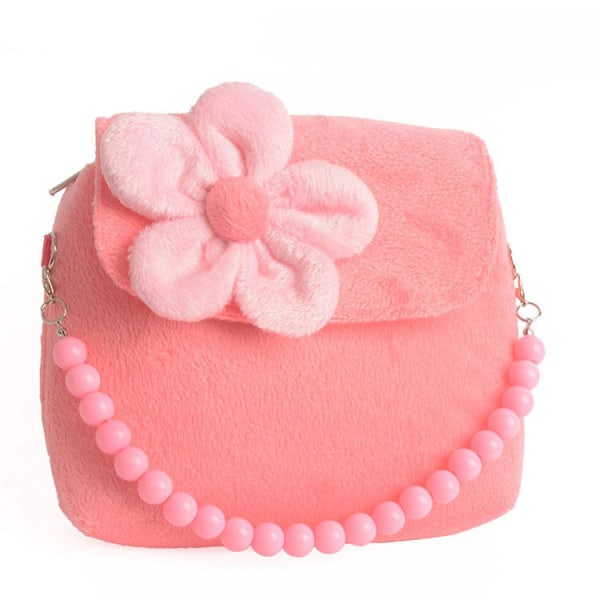 Tredimensionell blomväska för barn (rosa), väska för dagis, baby , liten handväska