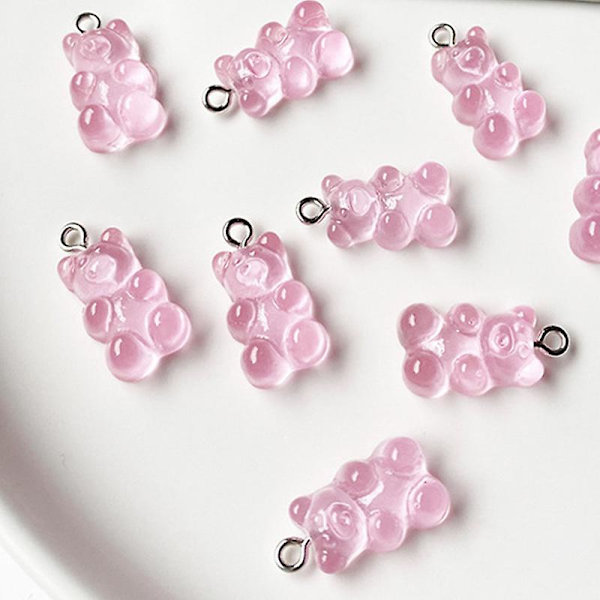 Candy Bear -korvakorut, Tukcherry-hartsinen karhu, värikkäät sarjakuvakorvakorut naisille Pink