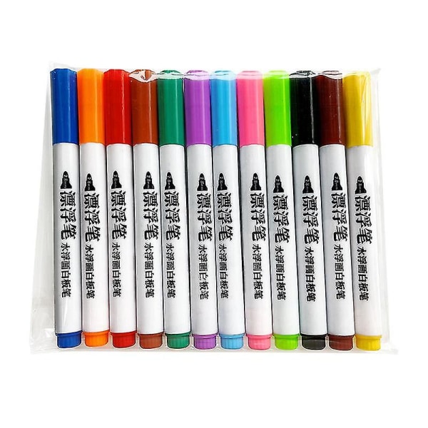4-12 Färg Magisk Flytande Vattenmålning Penna 4 Färg Vattenritning Återanvändbar Målarbok Sensorisk Utbildning Leksak 12 Color