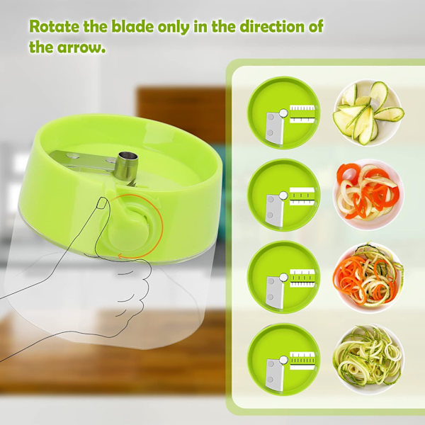 3PCS Grönsaksskärare Grönsaksspiralizer Spagetti Grönsak 4 i 1 Spiral Grönsaksskärare