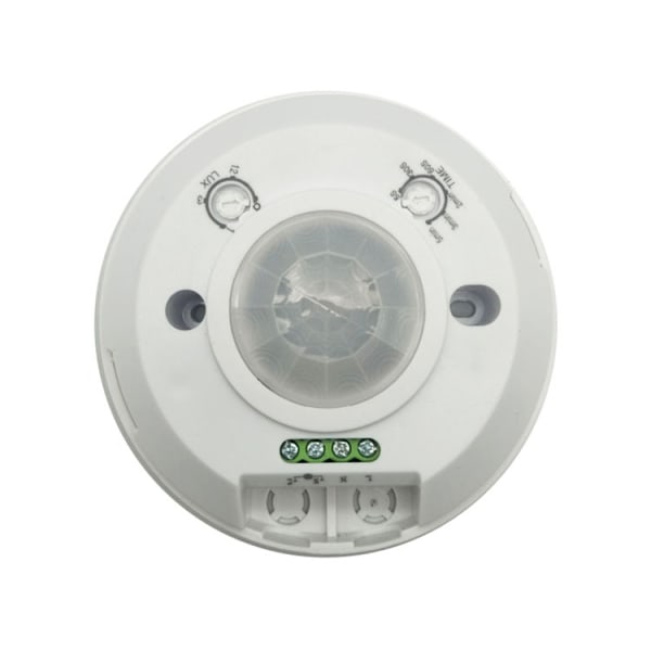 Vit Sensor Taklampa 360°, Takmonterad, Infraröd Rörelsesensor, LED lämplig, Räckvidd max. 6m/360°, max. 2000/1000W, IP20