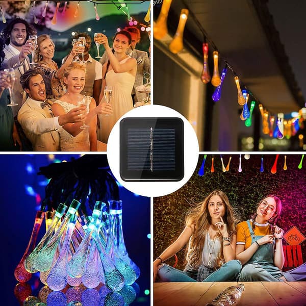 30 LED Solcelle Lysstreng, 6,5m/21,3ft Udendørs Have LED Lyskæde 8 Tilstande Multi colour
