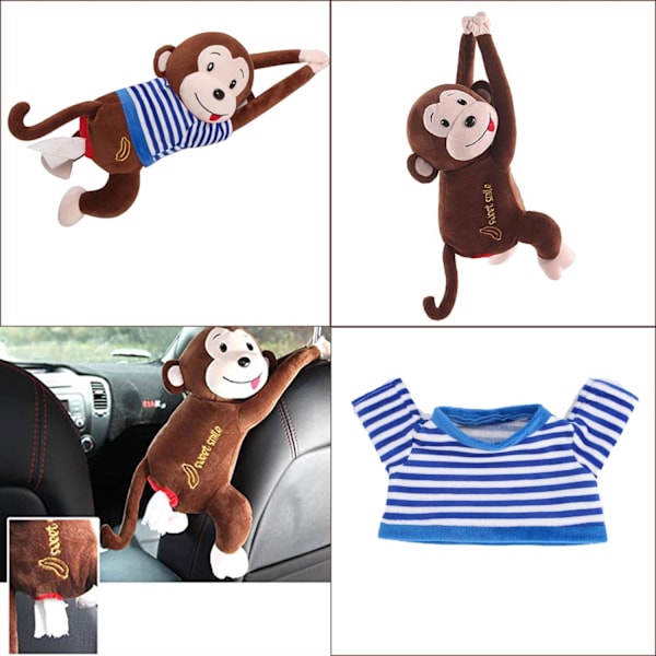 ServettbehållareMonkeyServettbehållareKreativServettförvaringServettServettbehållarePapperförBilKökHemKontorSkrivbordBordMonkeyDollServettdispenser
