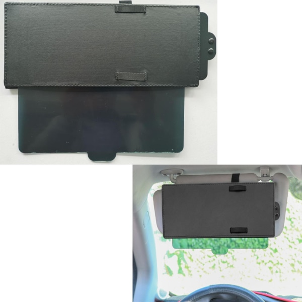 Ett svart infällbart bärbart bilsolskydd med en lins (ca 31*15cm) Car Visir Sunshade Extender, Window Shade, Anti-glare Sun Blocker för förare eller