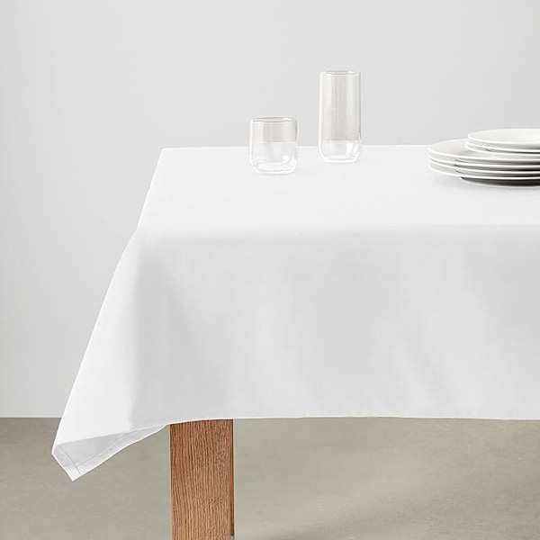Blank blank rektangulär duk (vit 228*335 cm), tvättbart tyg, polyester