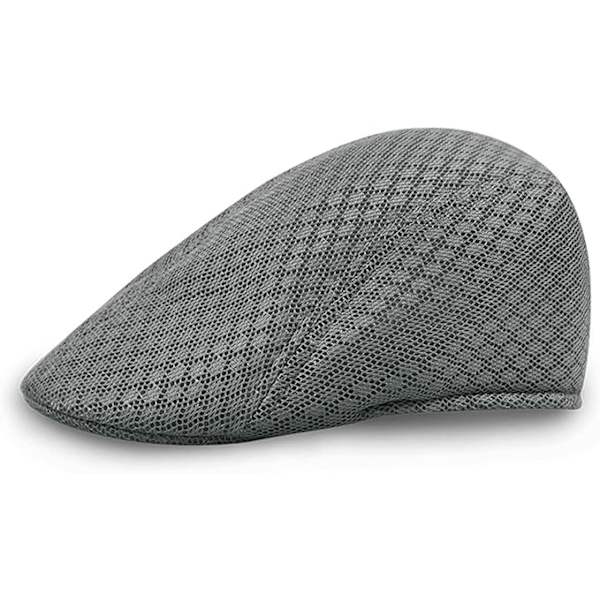 Grå Vintage mesh basker ivy keps herr platt hatt andningsbar golf keps sommar platt hatt andningsbar mesh neutral