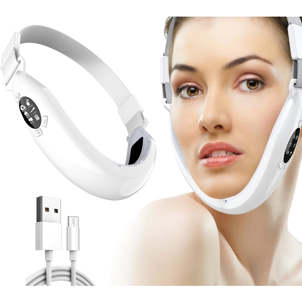 Double Chin Reducer Machine, Intelligent Face Lift Device Beauty Belt, V Face Beauty Device för lyft med blått rött ljus