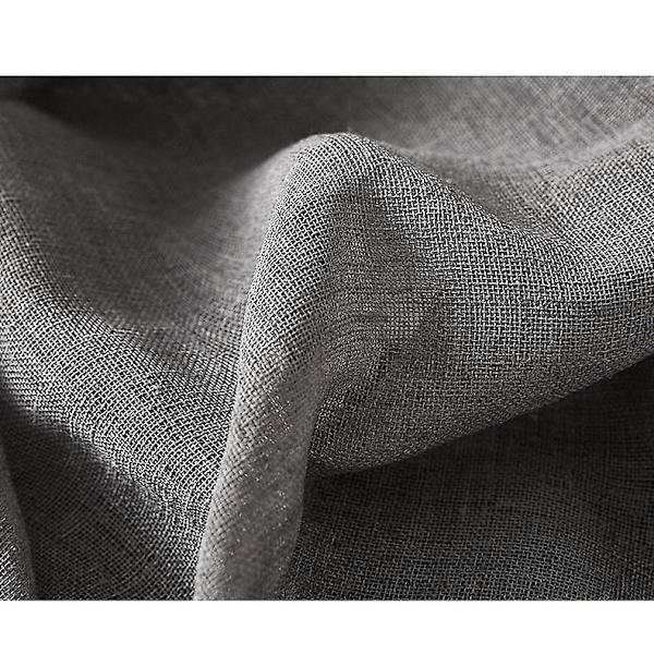 Imitert Hamp Gjennomsiktige Ensfargede Gardiner For Soverom Balkong Dekor Stue Grey 140*160cm