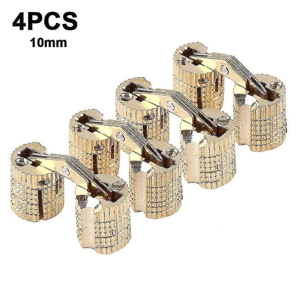 4-pack Dolda mässingscylindriska gångjärn Cylindriska osynliga dolda 10mm
