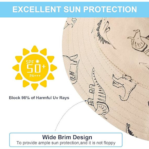48cm Barn Flickor Pojkar Strandmössa Solhatt Unisex Fällbar Anti-UV Solhatt Strand Solhatt Baby