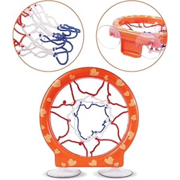 Baby Basketboll Korg, Barn Basketboll Korg Set med Mini Basketboll Korg med 5 Stycken Bollar, Badleksak, Mini Basketboll med Sugkopp (Vanlig)