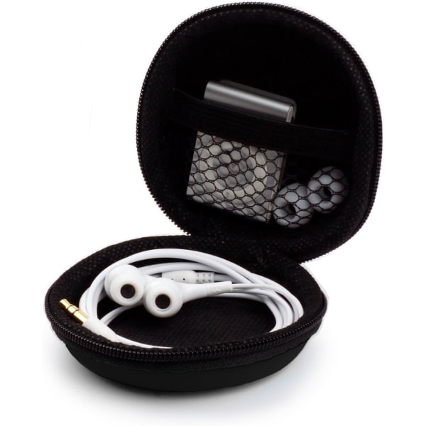 Universalfodral för in-ear-hörlurar - Hårt skyddande fodral för öronproppar, iPod Shuffle, USB-minne, kabel - Multifunktionsfodral för transport Svart