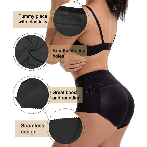 （M） Kvinnor Butt Lifter Vadderade kontrolltrosor Hip Enhancer Underkläder Kroppsform