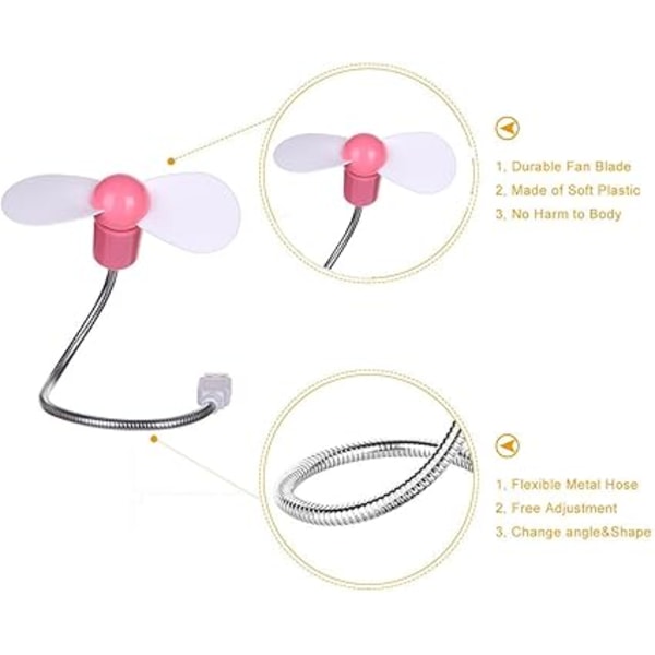 Mini USB-tuuletin, 4 kpl, kannettava joustava jäähdytystuuletin pöytätietokoneelle PC-pöytäkoneelle