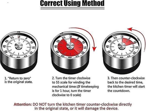 Magnetisk Kjøkkentimer - Visuell Timer For Barn Kjøkkenverktøy White