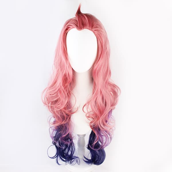 Rosa Evolution Blå Lila Lolita Lång Lockig Hårnål Hästsvans Cosplay Peruk