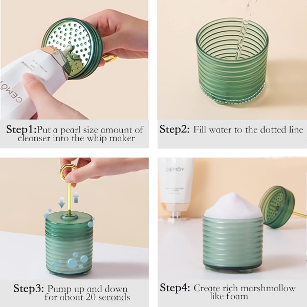 1 stycken Ansiktsbehandling (liten, VIT+ROSA) Cleanser Foam Cup Whip Bubble Maker Ansiktsrengöring för huden, Ansiktsrengöring Skummakare Skumkoppar
