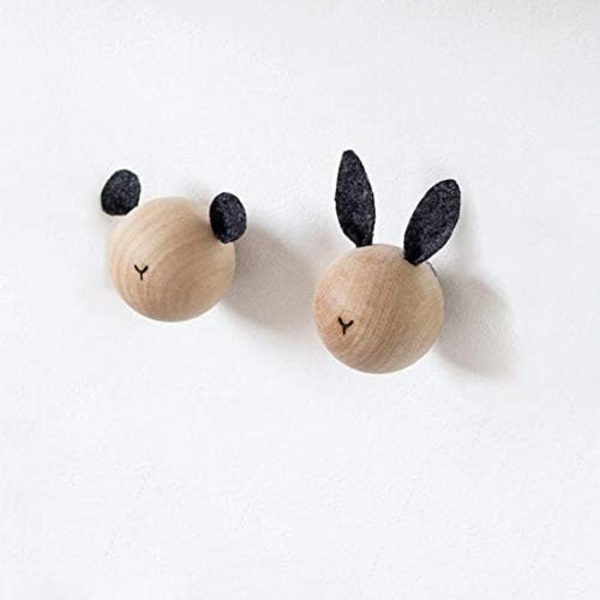 Barnväggklädhängare i trä, väggkrokar, väggklädhängare för att hänga väskor, handdukar och rockar, skandinavisk dekoration, modern design, 2-pack