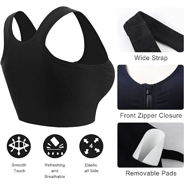 2 kpl Urheilualusvaatteita Naisille XL, Irrotettavilla Pehmusteilla ja Vetoketjullisella Push Up -rintaliivillä, Joogaan, Kuntoiluun ja Lenkkeilyyn.