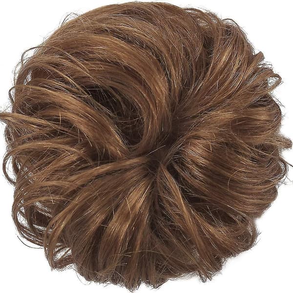 Scrunchie Hårknold Updo Hårpynt Hårbånd Hestehale Extensions Hår Chestnut Brown