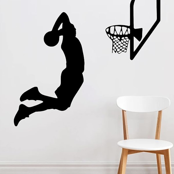 Inspirerande väggdekaler för pojkrum, basketdekaler, basketrumsdekor, sportdekor för pojkrum