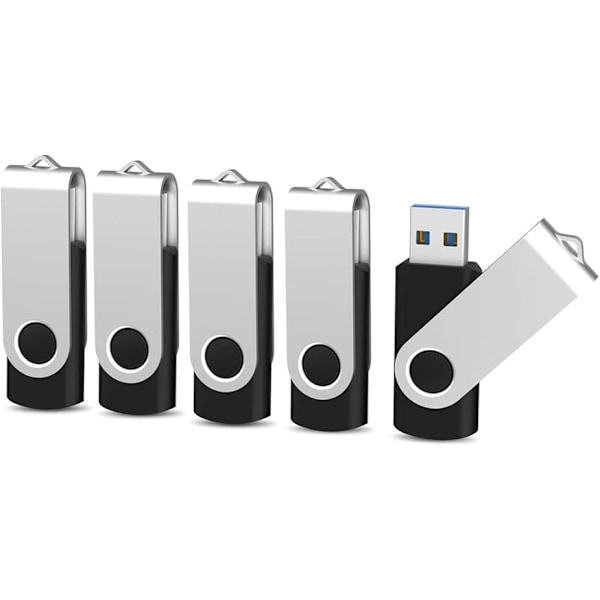 32GB USB 3.0 Flash-enhet 5-pack, USB 3.0 Minneskort med LED-indikator Swivel Tummenheter Bulk U-skiva 32GB Pendrive Hopp-enhet Zip-enhet för data S