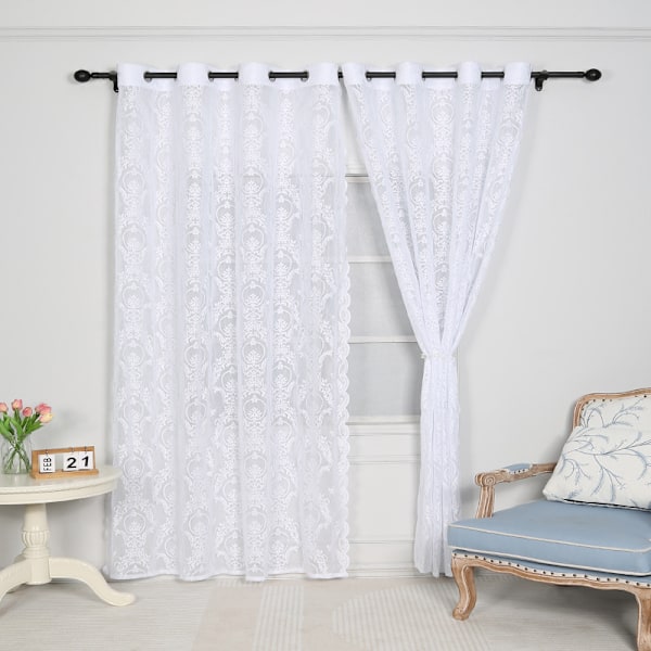 Avdelare dörrgardin Voile - Extra lång Voile gardin öljett topp skjutdörr partition tjocka gardiner integritetsskyddad nätgardin, 1 panel, B 10