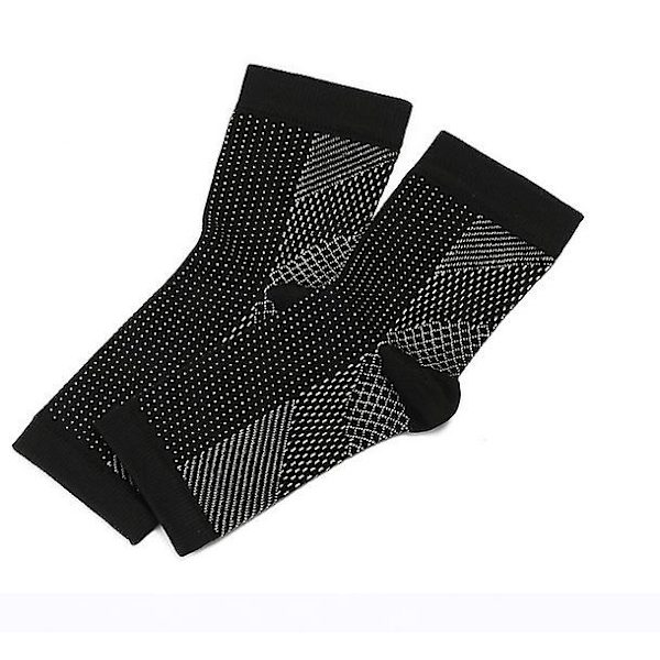 2 Par Plantar Fasciitis Kompressionsstrømper Til Kvinder & Mænd - Bedste Ankelstrømper Til Plantar Fasciitis Lindring, Svangstøtte Black S M