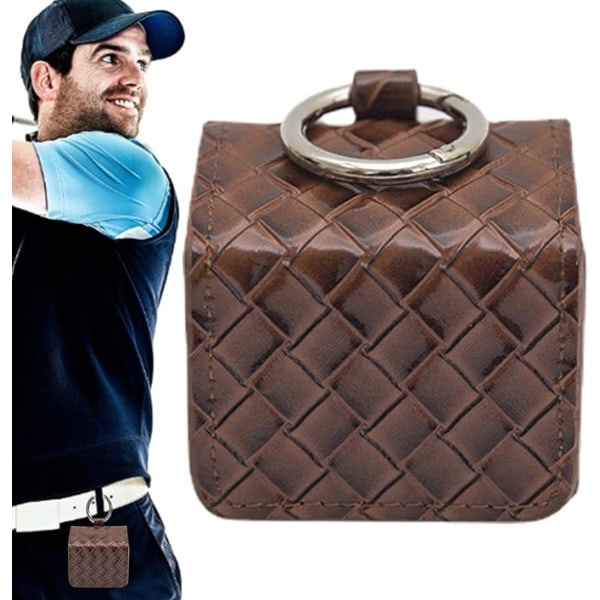 Golf Stand Bag (Brun), Praktisk Golfväska - Portabel Mini Vävd Mönster Golfväska Midjeväska Krok för att Hålla Boll