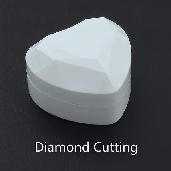 Hjärtformad ringask i sammet, smyckeskrin, organizer, myntask White