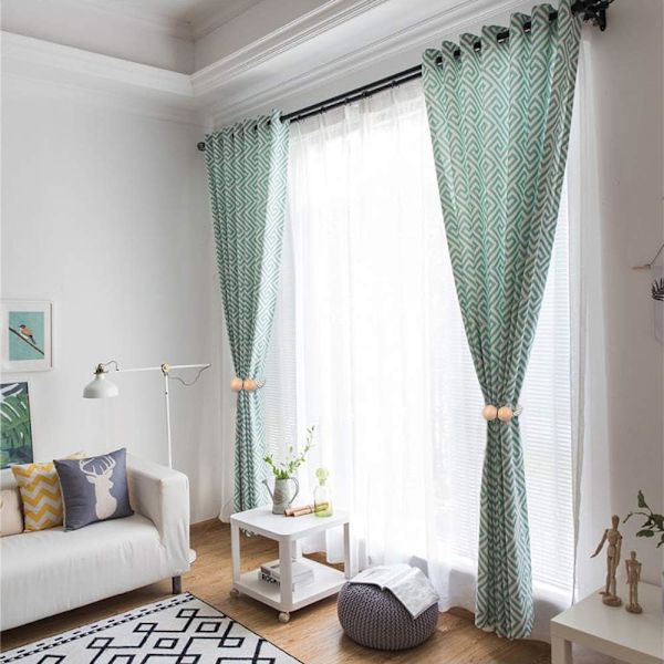 Verhonpidikkeet, Magneettiset verhonpidikkeet, 6 kpl, Magneettiset verhonpidikkeiden tarvikkeet, Verhojen koristelu, Ei porausta, Puinen punottu solki, kotiin
