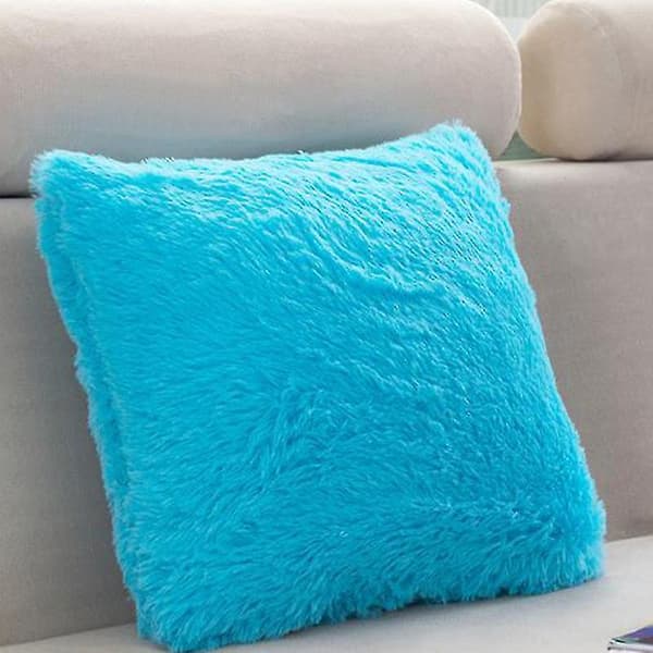 Mjukt fluffigt örngott Kuddfodral Hem Soffdekor Sky Blue