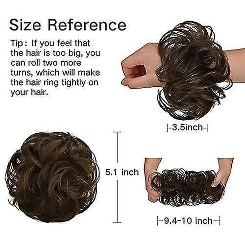 Scrunchie Hårknold Updo Hårpynt Hårbånd Hestehale Extensions Hår Chestnut Brown