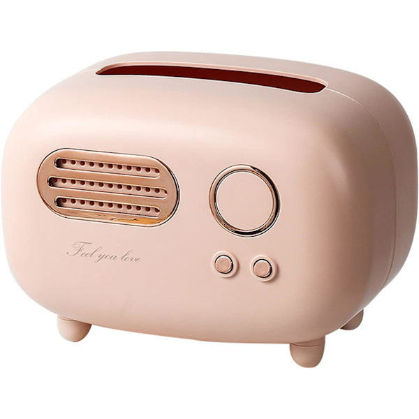 Servietdispensere, Retro Radio Mønster Servietholder, Sød Pink Servietboks, Dekorativ Servietboks, Servietboks
