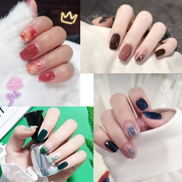 2 stk Dobbelthodet Svamp Neglebørster med 8 Erstatningssvamper, Gradient Fargegjengivelse DIY Neglekunstverktøy