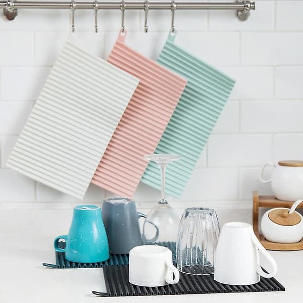 Silikon Gryteunderlag Vanntett Varmeisolasjon Sklisikker Bordbrikke Briketter light blue