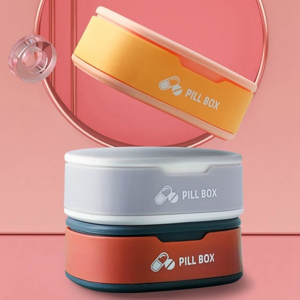 3-pack Mini Bärbara pillerlådor, 4 fack, på språng, dagligt bruk, resor