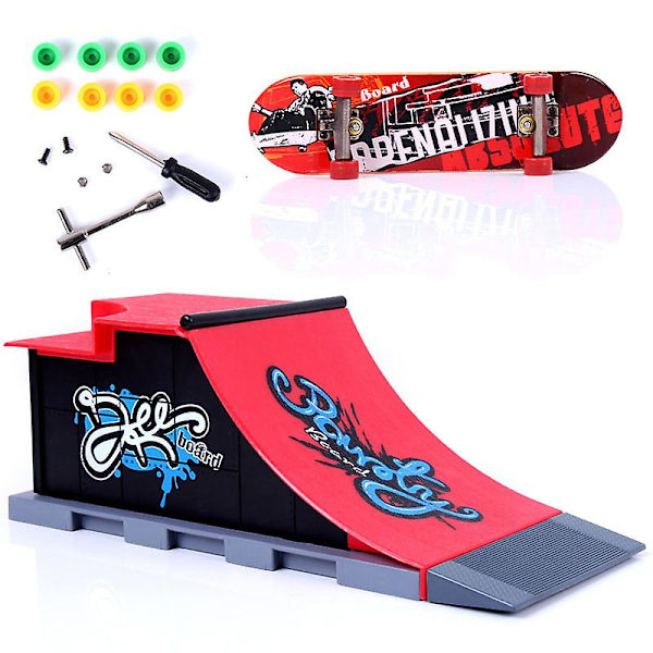 Finger Skateboard Venue Kombinationssæt Mini Finger Board Mikro Skateboard Rampe Skateboard Legeplads Sæt C