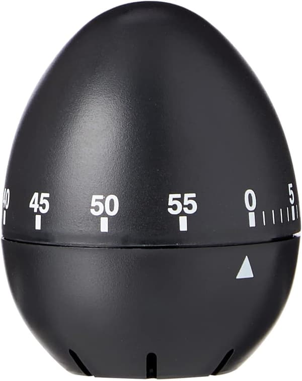Sett med 4 Sorte Mekaniske Eggformede Tidtakere