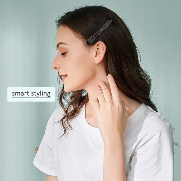 6 Stycken Krokodilklämmor (Svart) Frisörklämma Professionell Styling Hårklämma för Kvinnor och Flickor Salong Hemma Plast Hårklämma