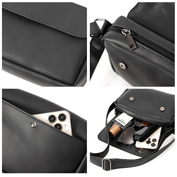 Crossbody-telefonväska för kvinnor, touchskärm, liten crossbody-telefonväska med axelrem, svart