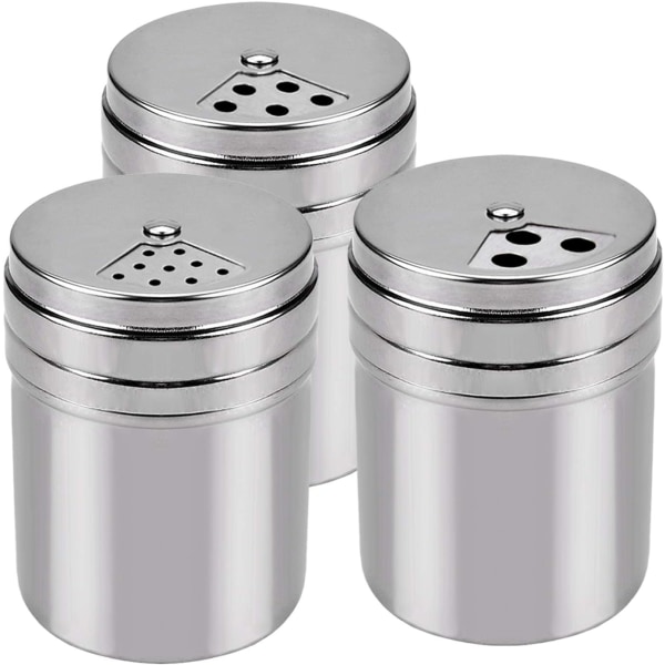 3 st kryddflaska lufttät kryddshaker med topproterbar kryddshaker köksprylar (silver)