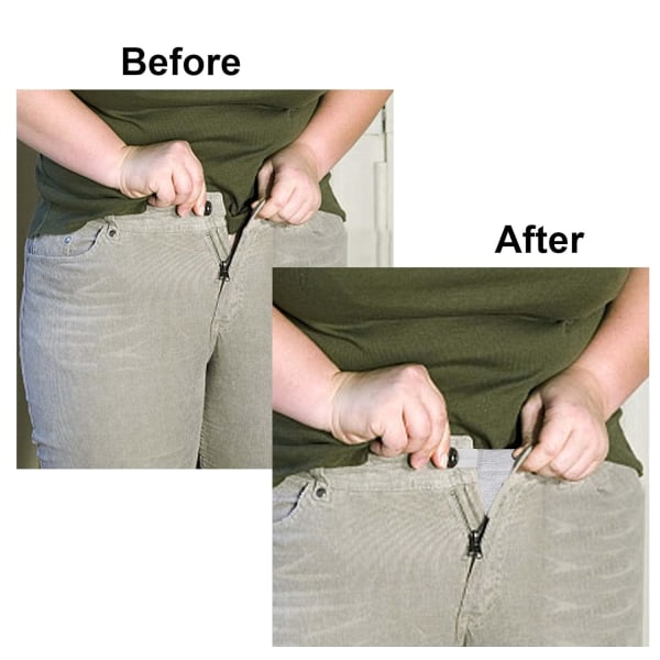 2 st Svart+Grå Gravidbyxor Extender Justerbar Elastisk Midjeband Gravidbälte Extender Elastisk Gravidbyxor Extender för Gravid Kvinna