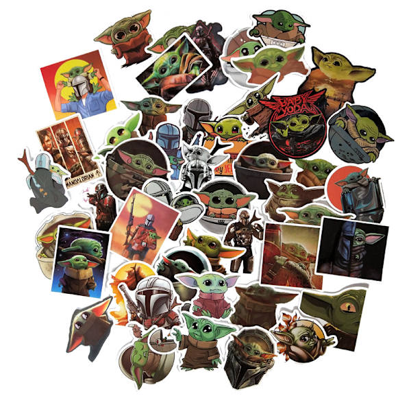 Baby_Yoda Tarrat [50kpl] Vinyyli Vedenpitävät Tarrat Kannettavalle Tietokoneelle, Vesipullolle, Auton Mukille, Tietokoneelle, Kitaralle, Rullalaudalle, Matkatavaroille, Polkupyörälle, Puskurille, Lasten Lahja (Baby_Yo
