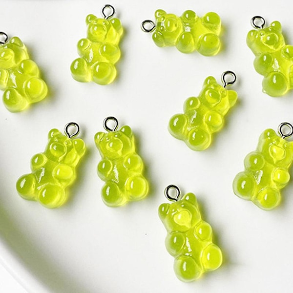 Candy Bear -korvakorut, Tukcherry-hartsinen karhu, värikkäät sarjakuvakorvakorut naisille Green