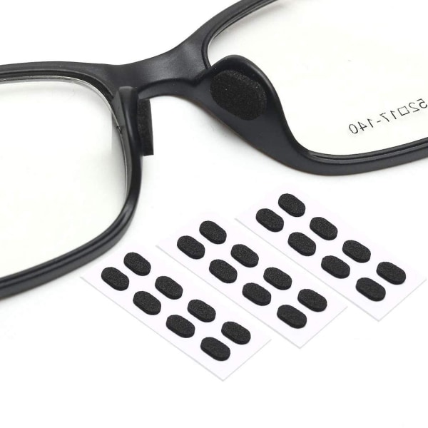 5 par näskuddar Mjukt skumlim Anti-glid silikon Glasögon näskuddar Stick, 1 mm Black