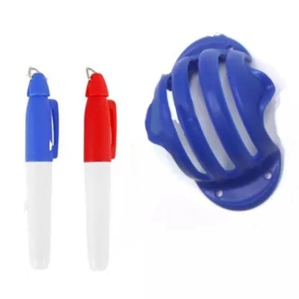 Golfbold Triple Track 3 Linje Markør Skabelon Erc Chrome Soft Odyssey + 2 Penne Høj Kvalitet Blue