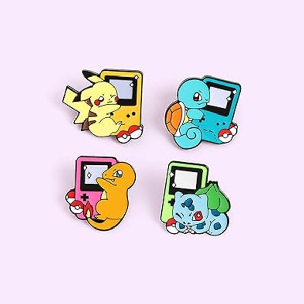 4 st Pocket Monster Little Fire Dragon Anime Söt Emalj Pins Set För Jackor Ryggsäck Skjorta Lapel Button Badges Pins Estetisk Brosch För Kvinnor Fash